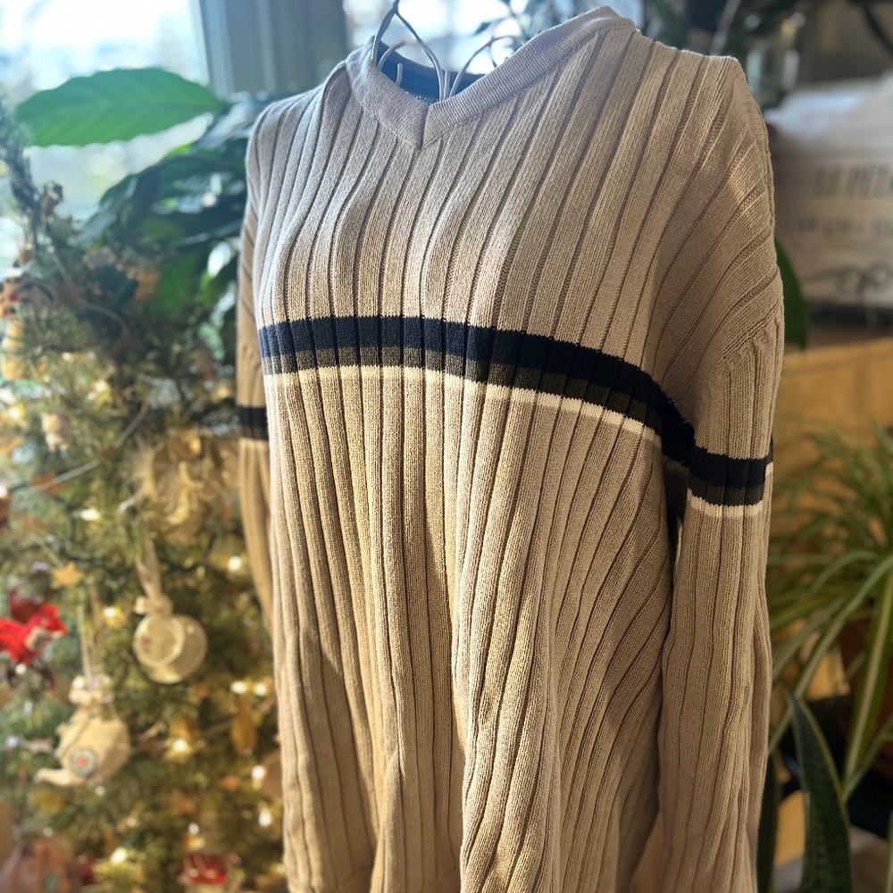 V-neck grandpa sweater